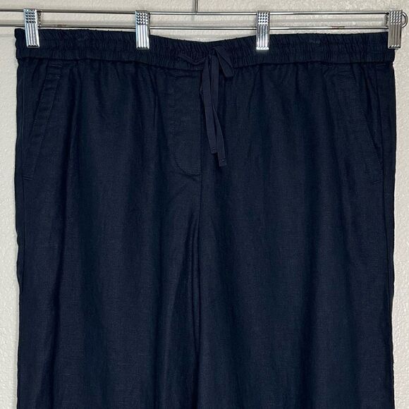 NWT Talbots 100% Linen Black Wide Leg Pants - Picture 2 of 11